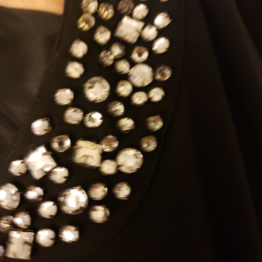 H&M Crystal Bib Ruffle Tunic Top - Picture 6 of 7